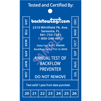Backflow Tags - ONE COLOR