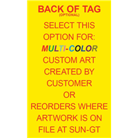 w Tags- FULL COLOR BACK - CUSTOM ART or REORDER