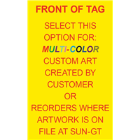 Backflow Tags- FULL COLOR FRONT - CUSTOM ART or REORDER