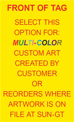 Backflow Tags- FULL COLOR FRONT - CUSTOM ART or REORDER