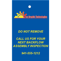 Backflow Tags - COLOR PRINTING ON BACK - Additional cost to print the backside of tag