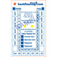 Backflow Tags - 1 color 1 side, STYLE D