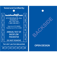 Backflow and Fire Inspection Tags